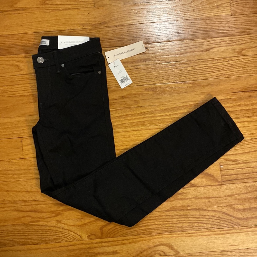 NWT Banana Republic 25P Black Premium Denim Skinny Jeans